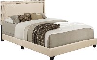 Contemporary Cream Queen Upholstered Bed - Modern Eclectic-6