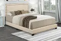 Modern Eclectic Cream Queen Upholstered Bed