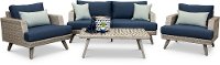 Portofino 4 Piece Patio Set with Sunbrella Cushions - Gray