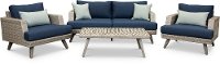 Portofino 4 Piece Patio Set with Sunbrella Cushions - Gray-2