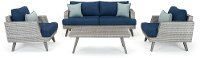 Portofino 4 Piece Patio Set with Sunbrella Cushions - Gray-3