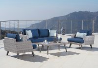 Portofino 4 Piece Patio Set with Sunbrella Cushions - Gray-5