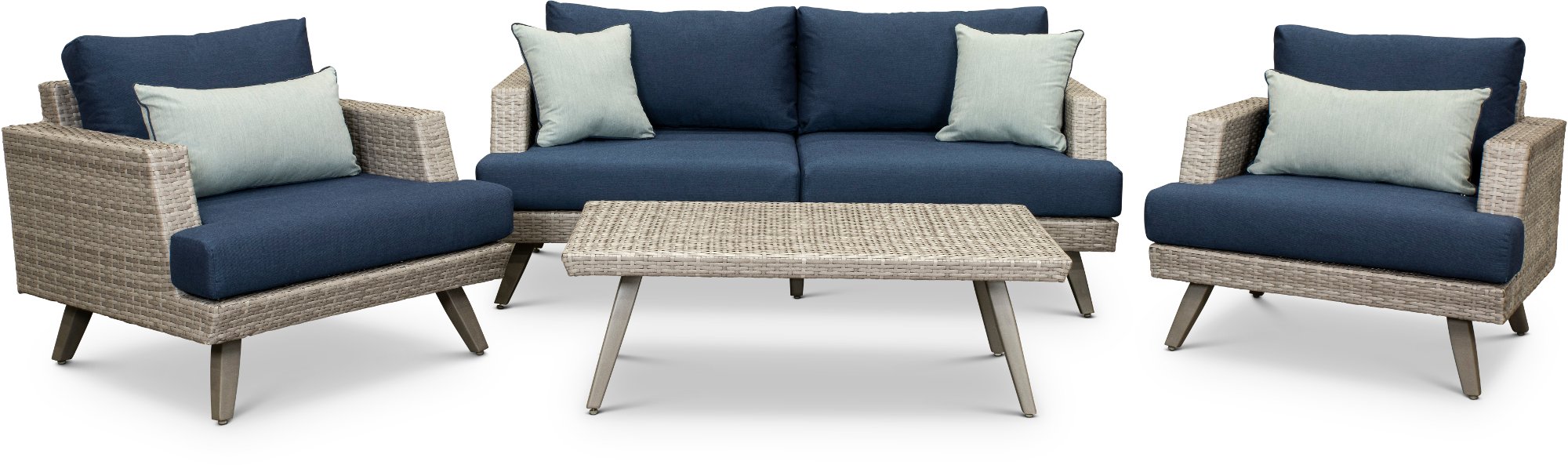 Portofino 4 Piece Patio Set with Sunbrella Cushions-2