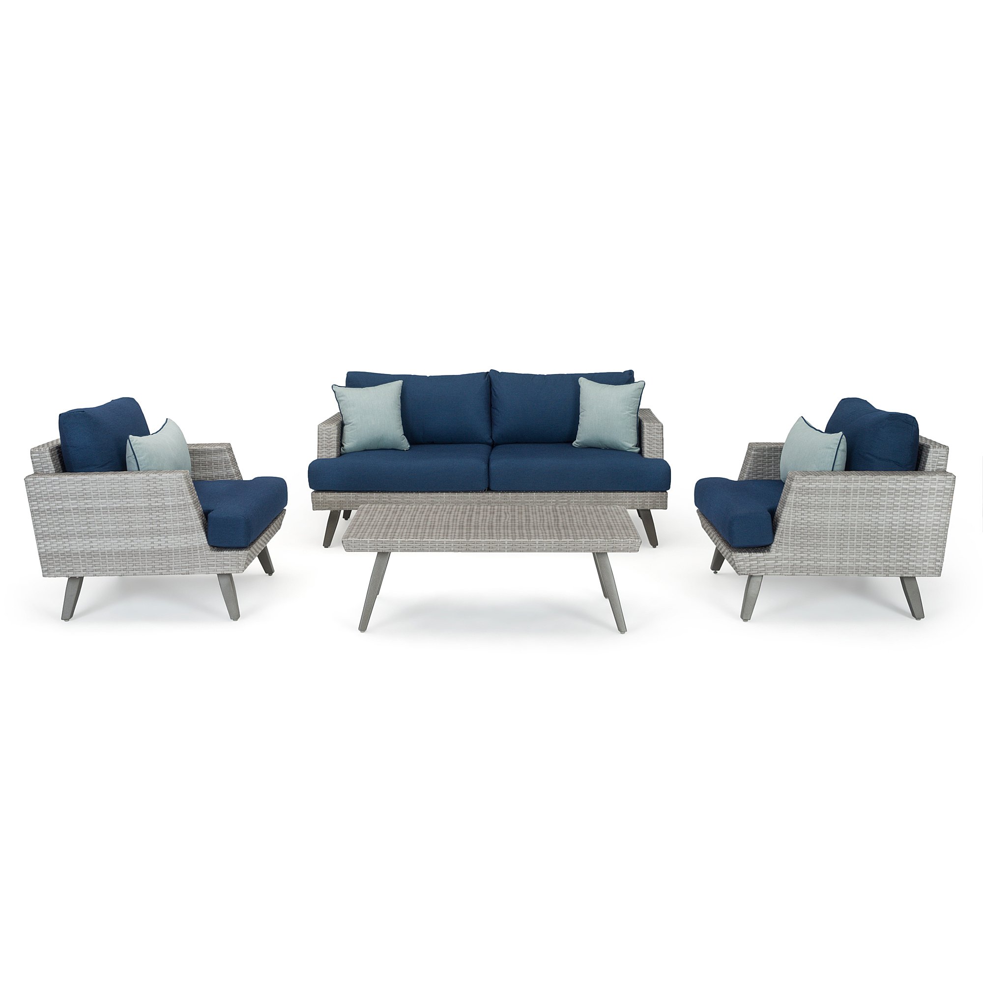 Portofino 4 Piece Patio Set with Sunbrella Cushions-3