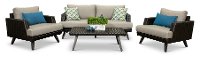 Portofino 4 Piece Patio Set - Espresso-2
