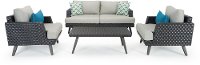 Portofino 4 Piece Patio Set - Espresso-4