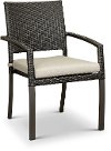 Portofino Wicker Patio Dining Chair with Sunbrella Cushion - Espresso