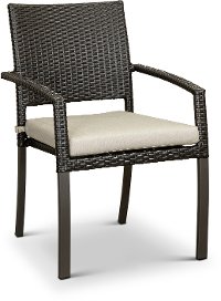 OP-PETS-PORV-DOV/CH Portofino Wicker Patio Dining Chair with Sunbrella Cushion - Espresso