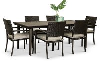 Portofino 7 Piece Patio Dining Set with Sunbrella Cushions - Espresso-2