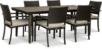 Portofino 7 Piece Patio Dining Set with Sunbrella Cushions - Espresso-3