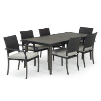 Portofino 7 Piece Patio Dining Set with Sunbrella Cushions - Espresso-4