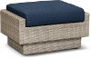Gray Patio Ottoman with Sunbrella Fabric - Portofino