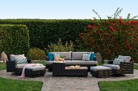 Portofino Modern Patio Fire Pit Table - Espresso-4