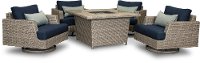 Portofino 5 Piece Patio Firepit with Sunbrella Cushions - Gray-2