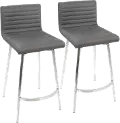 B26-MSNSW WLGY2 Contemporary Gray Swivel Counter Height Stool (Set of 2) - Mason