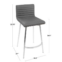 B26-MSNSW-WLGY2 Contemporary Gray Swivel Counter Height Stool (Set of 2) - Mason-6