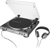 AT-LP60XHP/TURNTABLE WITH HEADPHONES Audio-Technica AT-LP60XHP Stereo Turntable with Headphones - Gunmetal & Black