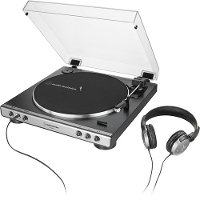 AT-LP60XHP/TURNTABLE WITH HEADPHONES Audio-Technica AT-LP60XHP Stereo Turntable with Headphones - Gunmetal & Black