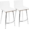 B26-MSNSW-WLW2 Contemporary White Swivel Counter Height Stool (Set of 2) - Mason