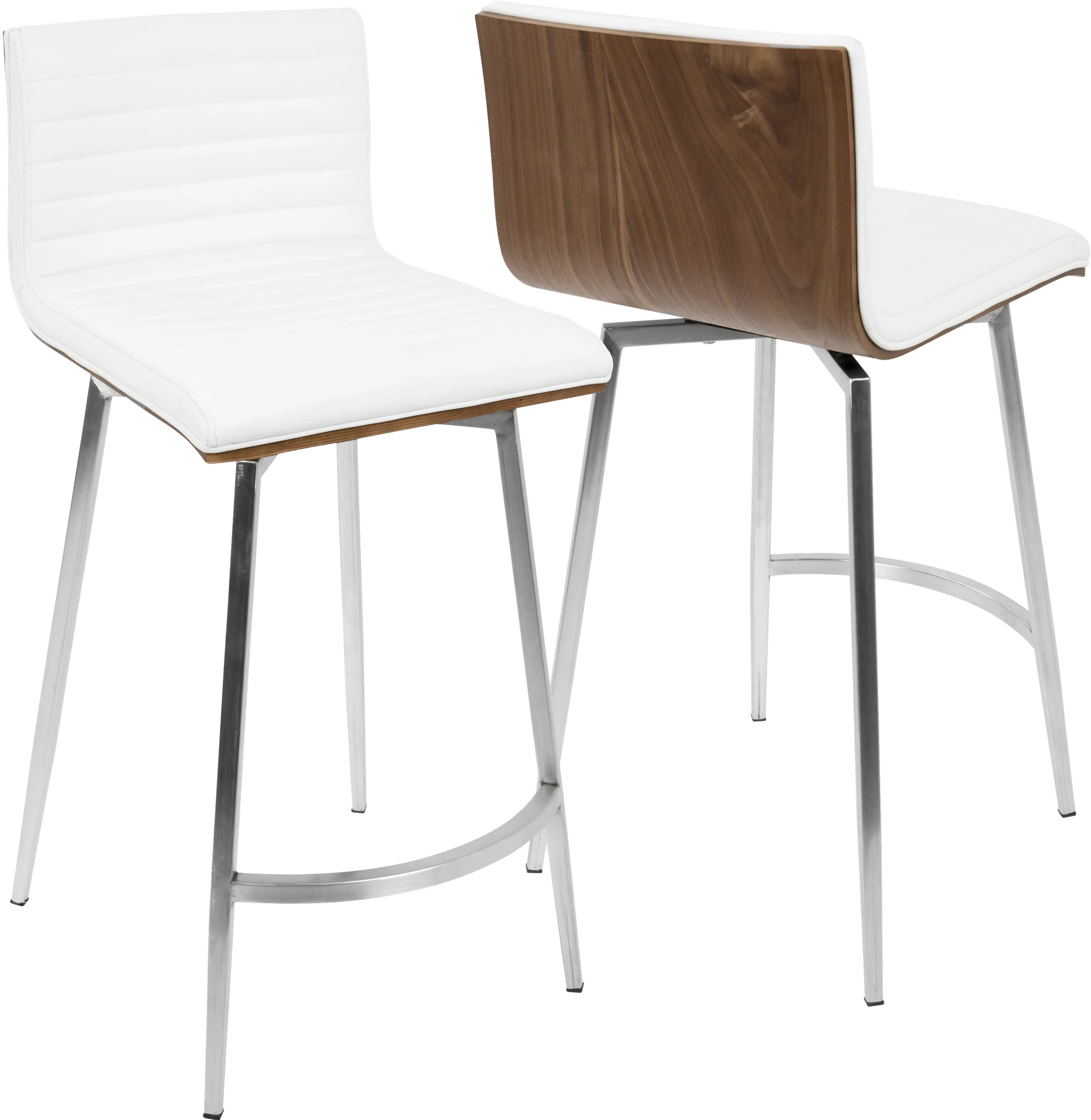 B26-MSNSW-WLW2 Contemporary White Swivel Counter Height Stool (Set of 2) - Mason-2