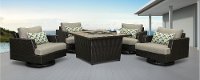 5PC:PRTFNO/ESPR-SET Portofino 5 Piece Fire Pit Group with Sunbrella Cushions - Espresso