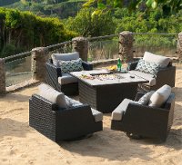 5PC:PRTFNO/ESPR-SET Portofino 5 Piece Fire Pit Group with Sunbrella Cushions - Espresso-2