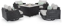 5PC:PRTFNO/ESPR-SET Portofino 5 Piece Fire Pit Group with Sunbrella Cushions - Espresso-3