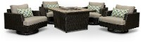 5PC:PRTFNO/ESPR-SET Portofino 5 Piece Fire Pit Group with Sunbrella Cushions - Espresso-5