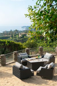 5PC:PRTFNO/ESPR-SET Portofino 5 Piece Fire Pit Group with Sunbrella Cushions - Espresso-6