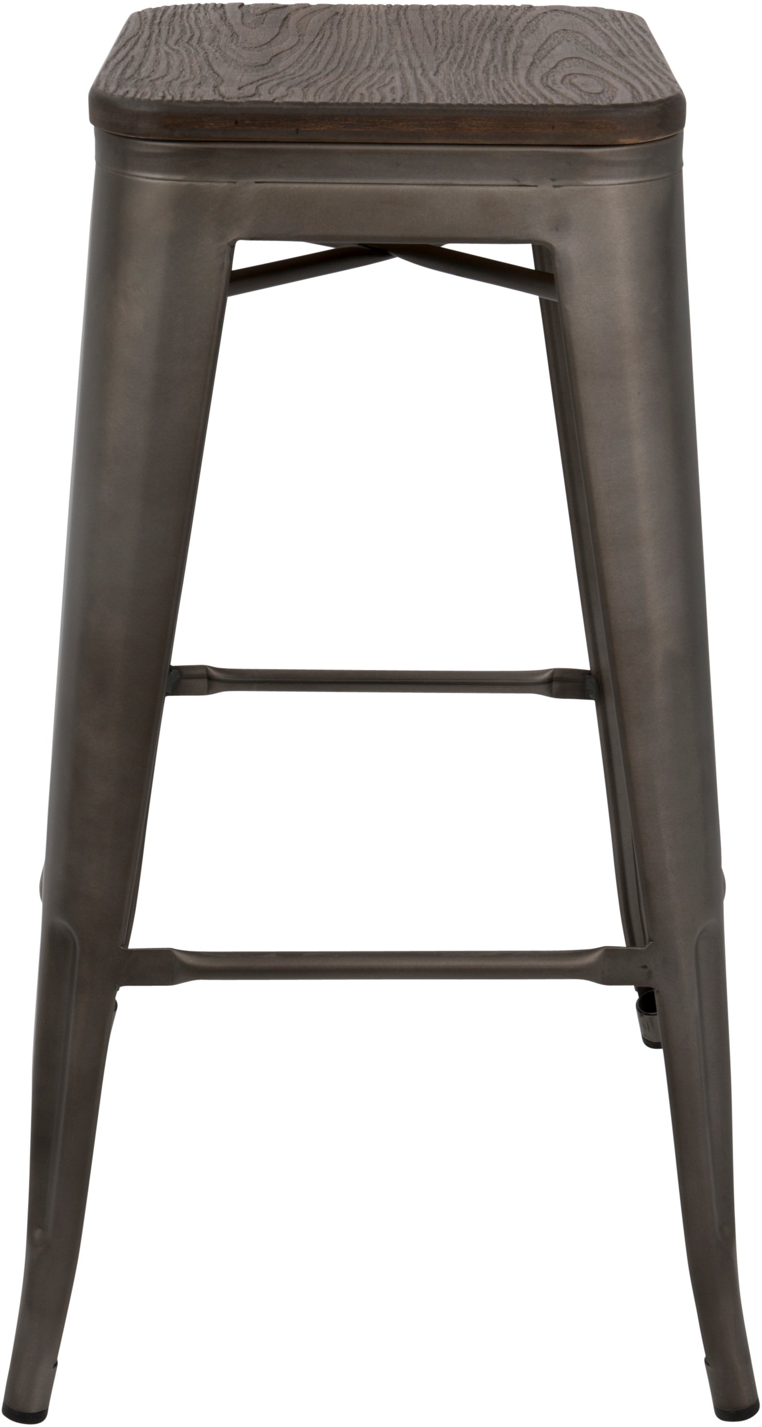 BS-TW-OR-DK-AN2 Industrial Antique Metal Stackable Bar Stool (Set of 2)- Oregon-3