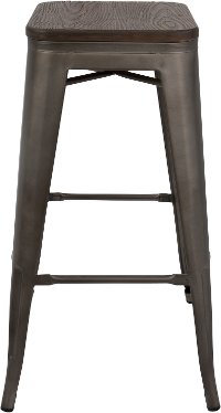 BS-TW-OR-DK-AN2 Industrial Antique Metal Stackable Bar Stool (Set of 2)- Oregon-3