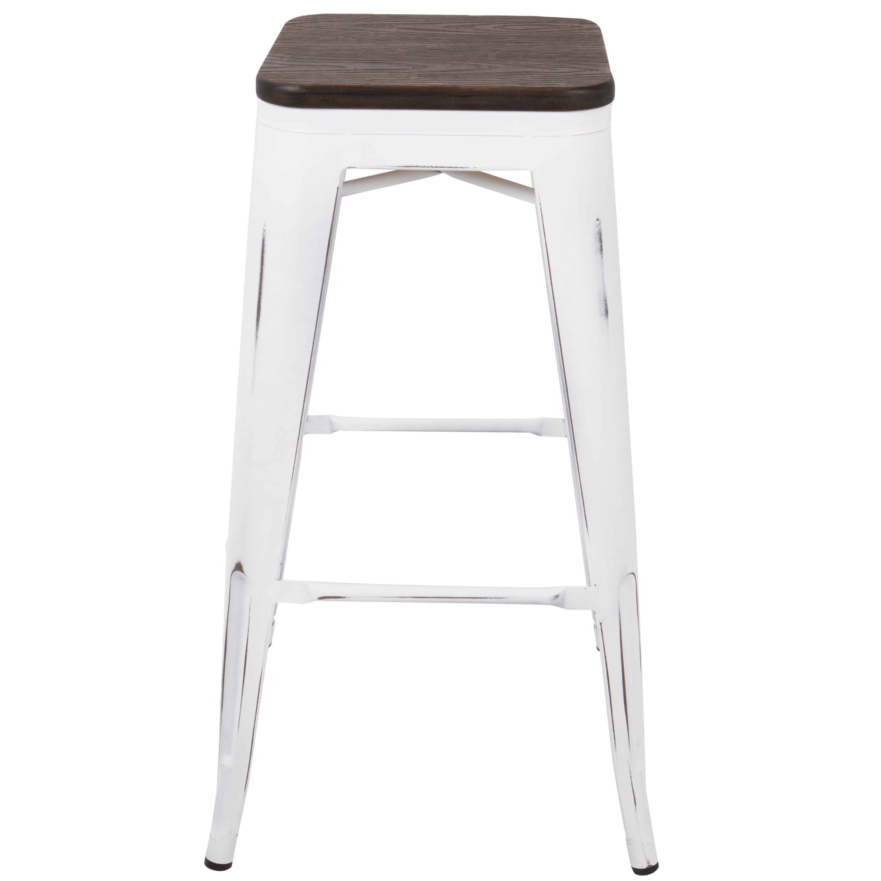 BS-OR-VW-E2 Industrial White Stackable Bar Stool (Set of 2)- Oregon-3
