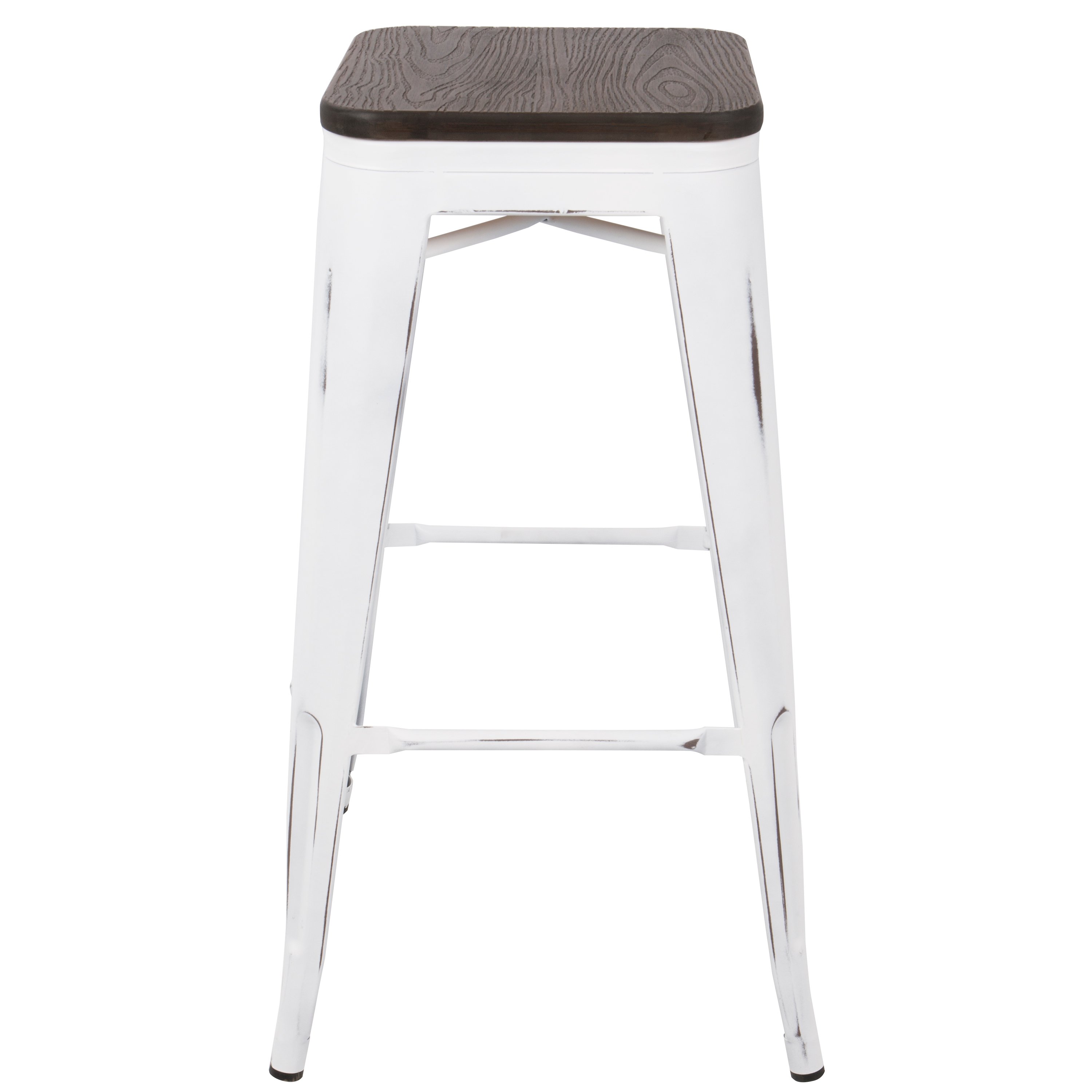 BS-OR-VW-E2 Industrial White Stackable Bar Stool (Set of 2)- Oregon-4