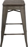 CS-OR-AN-E2 Industrial Antique Stackable Counter Height Stool (Set of 2)- Oregon
