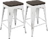 CS-OR-VW-E2 Industrial White Stackable Counter Height Stool (Set of 2)- Oregon
