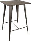 BT-TW-OR-DKE-AN Industrial Antique Metal Pub Table - Oregon