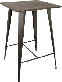 BT-TW-OR-DKE-AN Industrial Antique Metal Pub Table - Oregon