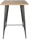 BT-TW-OR-BN-GY Industrial Gray Metal Pub Table - Oregon