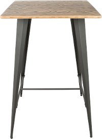 BT-TW-OR-BN-GY Industrial Gray Metal Pub Table - Oregon