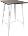 BT-OR-VW-E Industrial White Metal Pub Table - Oregon
