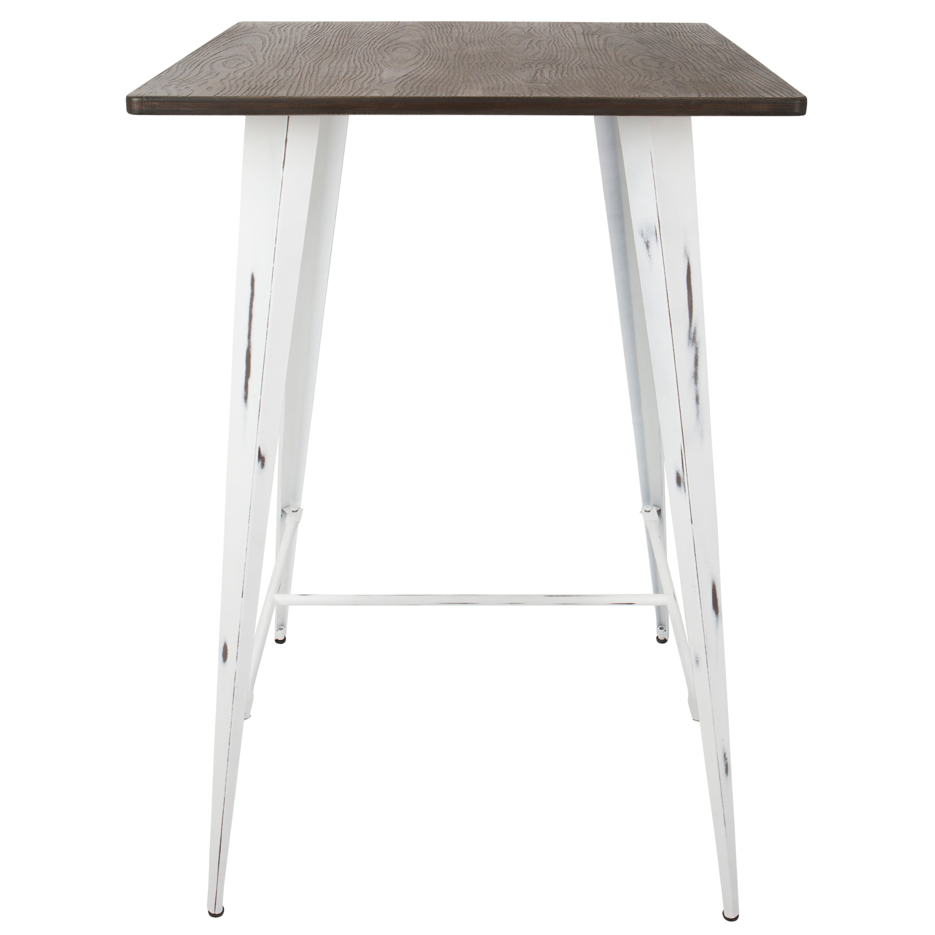 BT-OR-VW-E Industrial White Metal Pub Table - Oregon-2