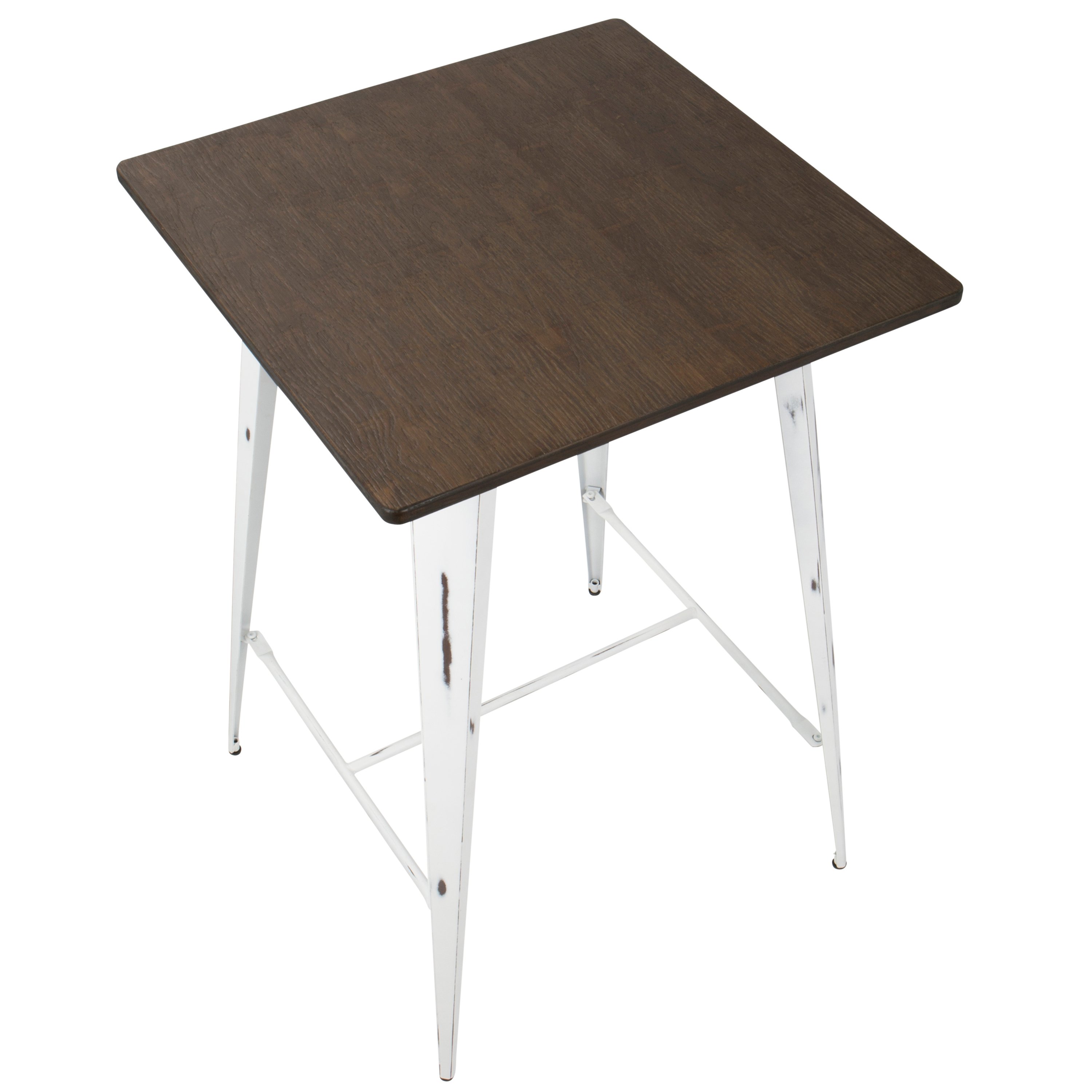 BT-OR-VW-E Industrial White Metal Pub Table - Oregon-3