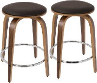 CS-PRTCF-WL-BN2 Brown swivel Counter Height Stool (Set of 2) - Porto