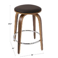 CS-PRTCF-WL-BN2 Brown swivel Counter Height Stool (Set of 2) - Porto-2