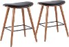 B26-SADL-WL-BK2 Mid Century 26 Inch Counter Height Stool (Set of 2) - Saddle