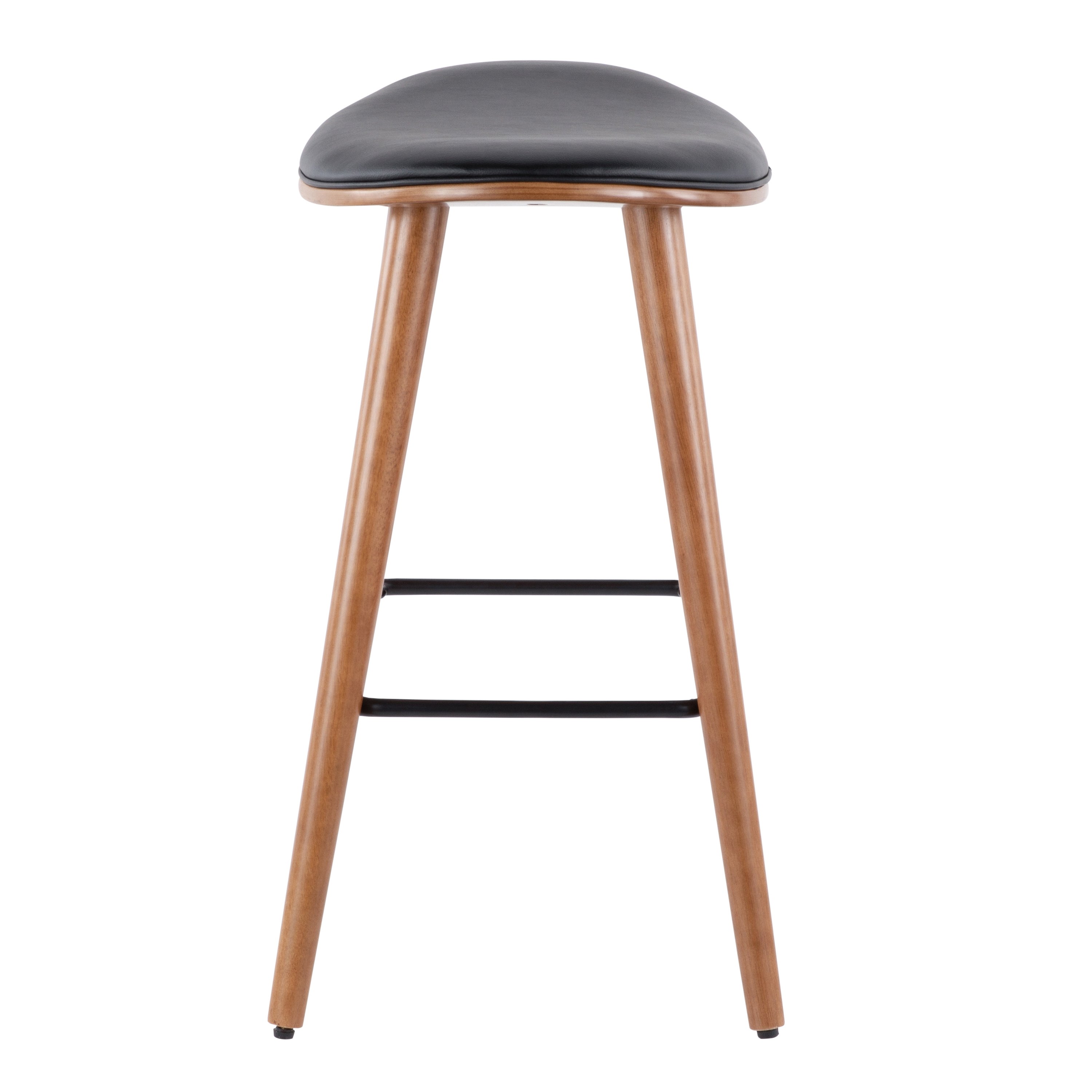 B26-SADL-WL-BK2 Mid Century 26 Inch Counter Height Stool (Set of 2) - Saddle-3