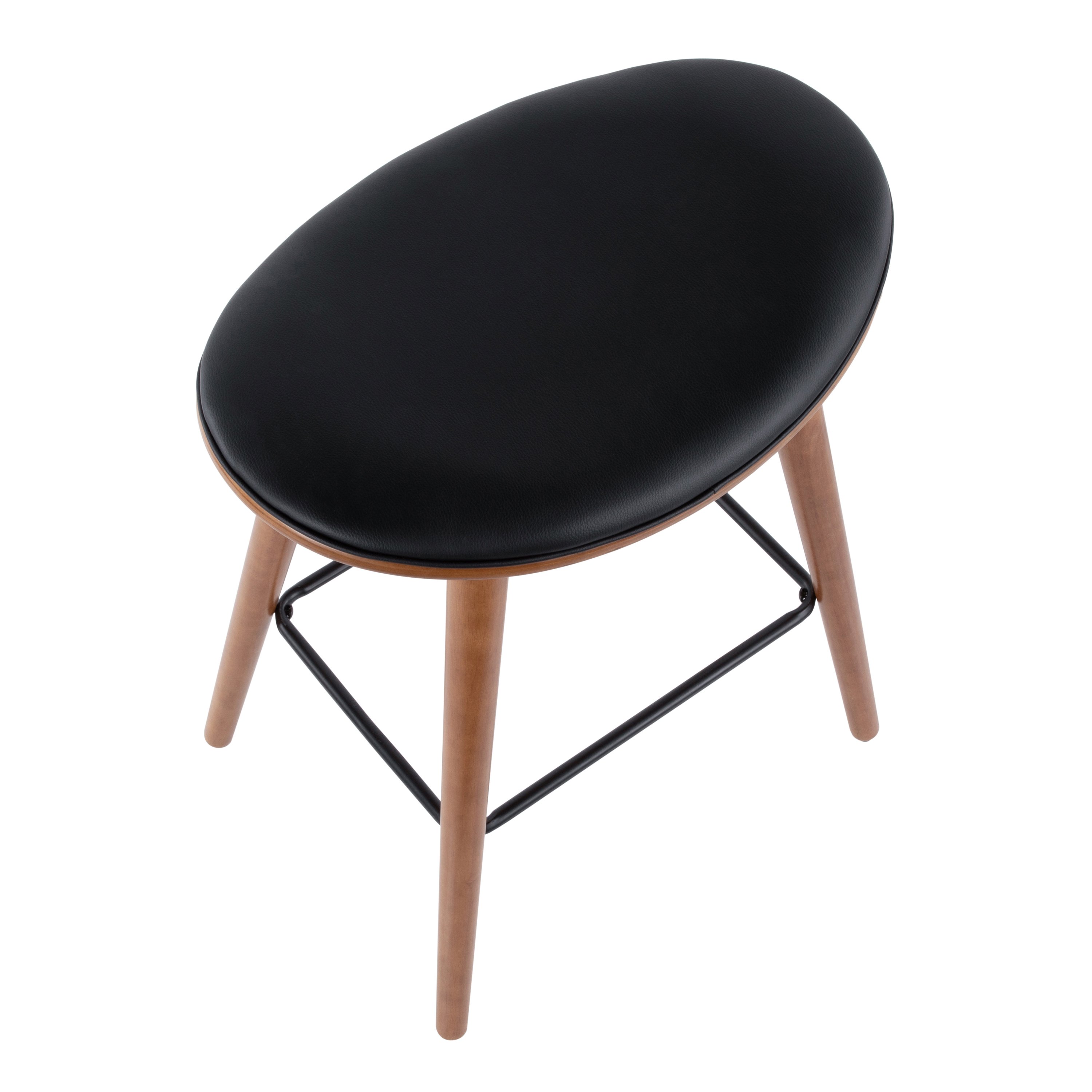 B26-SADL-WL-BK2 Mid Century 26 Inch Counter Height Stool (Set of 2) - Saddle-5