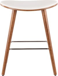 B26-SADL-WL-W2 Mid Century 26 Inch Counter Height Stool (Set of 2) - Saddle