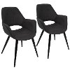 CH-MSTNG-BK2 Contemporary Black Dining Accent Chairs (Set of 2) - Mustang