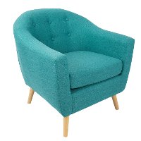 CHR-AH-RKWL-TL Mid Century Modern Teal Accent Chair - Rockwell